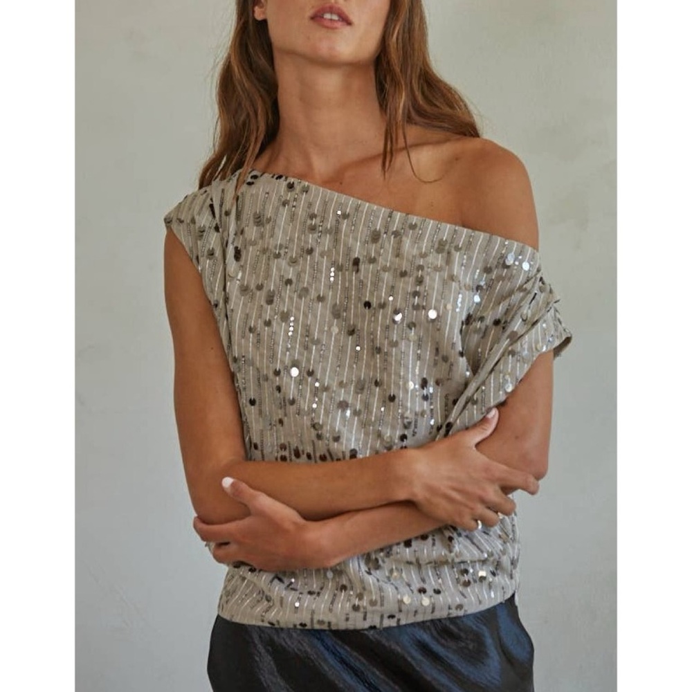 Dreams Sequin Off the Shoulder Top